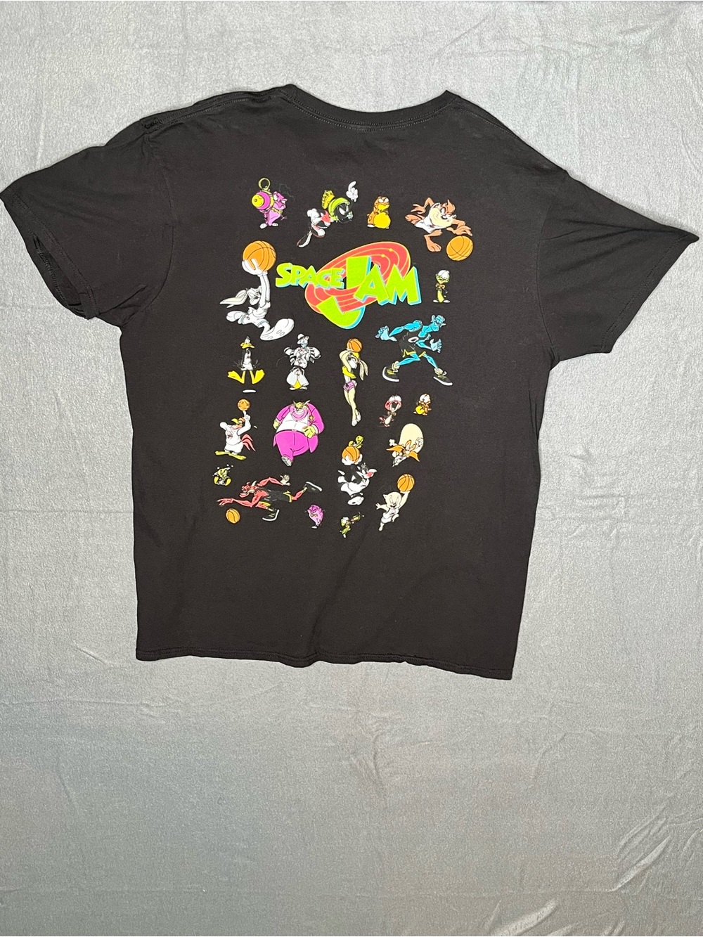 Space Jam Black Back Graphic‎ Tee with Small Front Logo